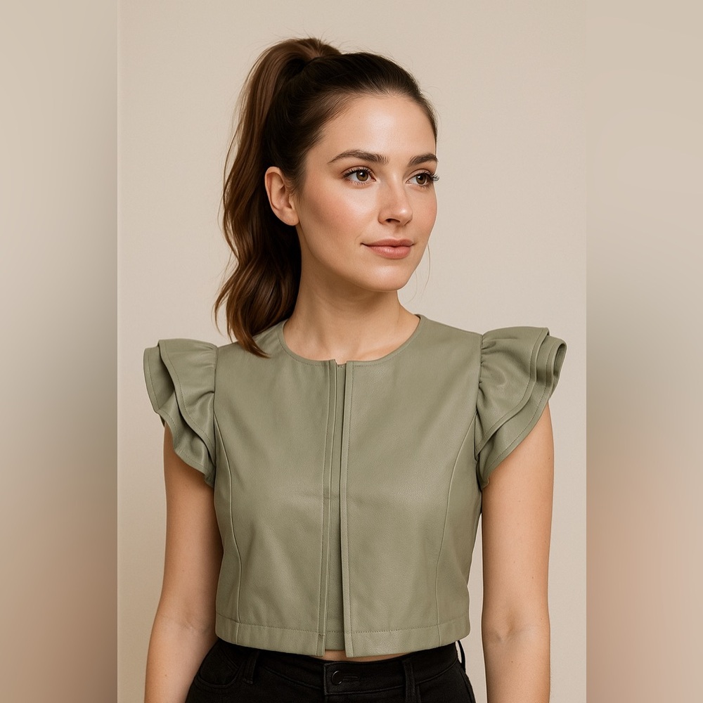 MOTIVI ~ cropped bolero faux leather